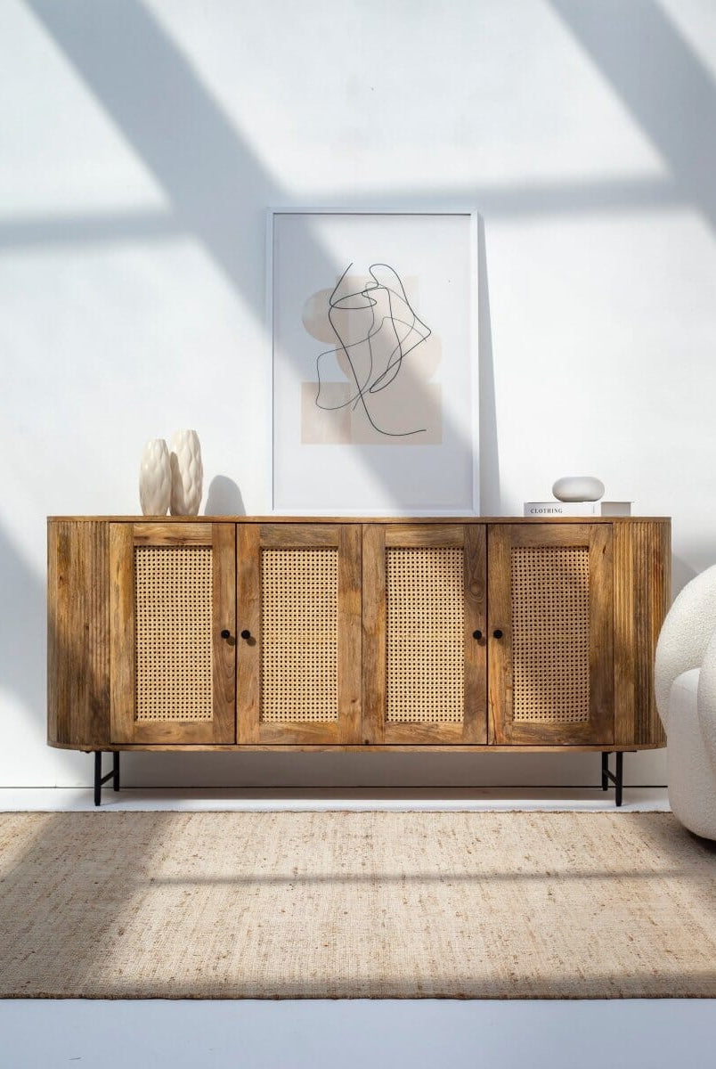 Valletta 4-Rattan Doors Sideboard