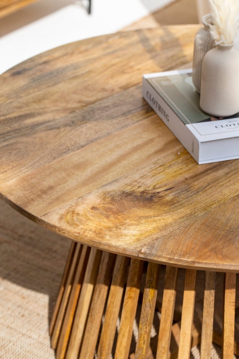 Carl Single Round Wood Coffee Table Coffee Tables Homekode