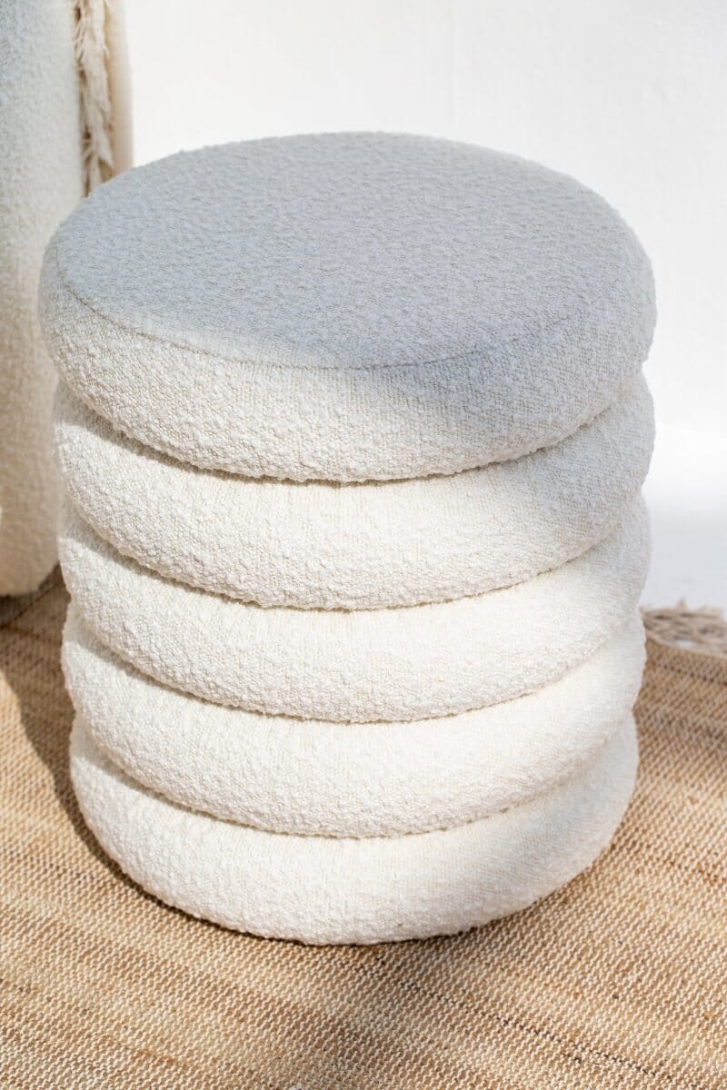 Layers Boucle Pouf Ottoman (45x40 CM) Homekode