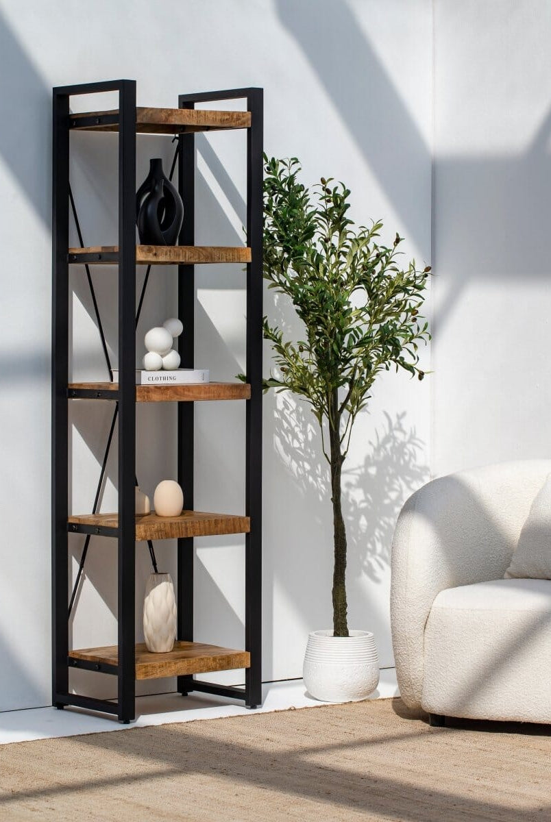 Kaya Wooden Shelves with Metal Frame