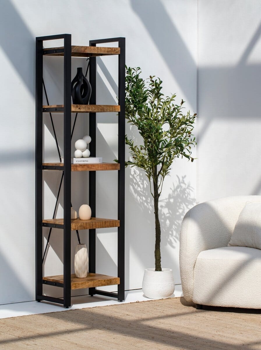 Kaya Wooden Shelves with Metal Frame