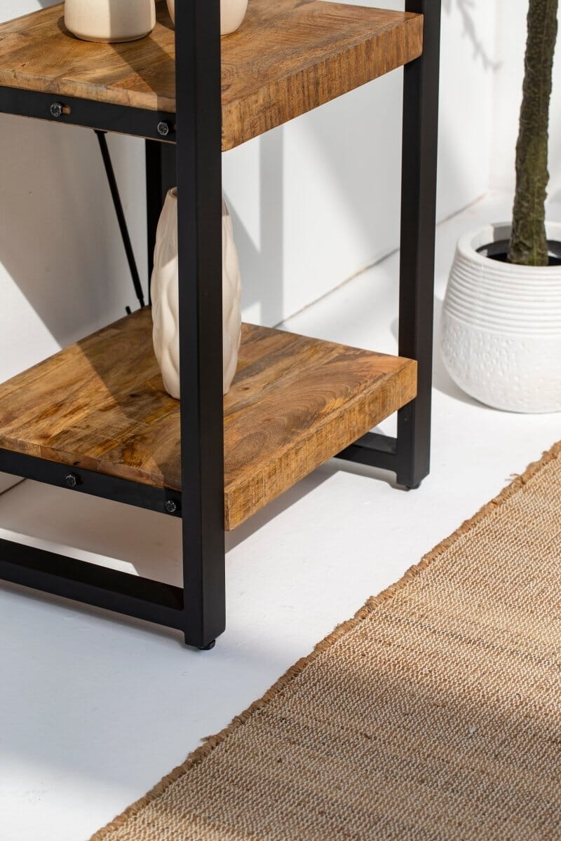 Kaya Wooden Shelves with Metal Fr Bookcases & Standing Shelves Homekode