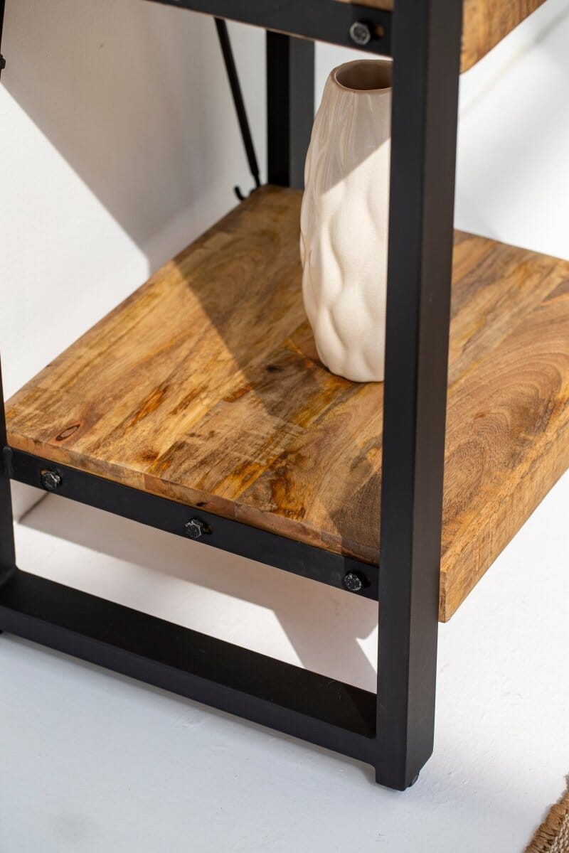 Kaya Wooden Shelves with Metal Fr Bookcases & Standing Shelves Homekode