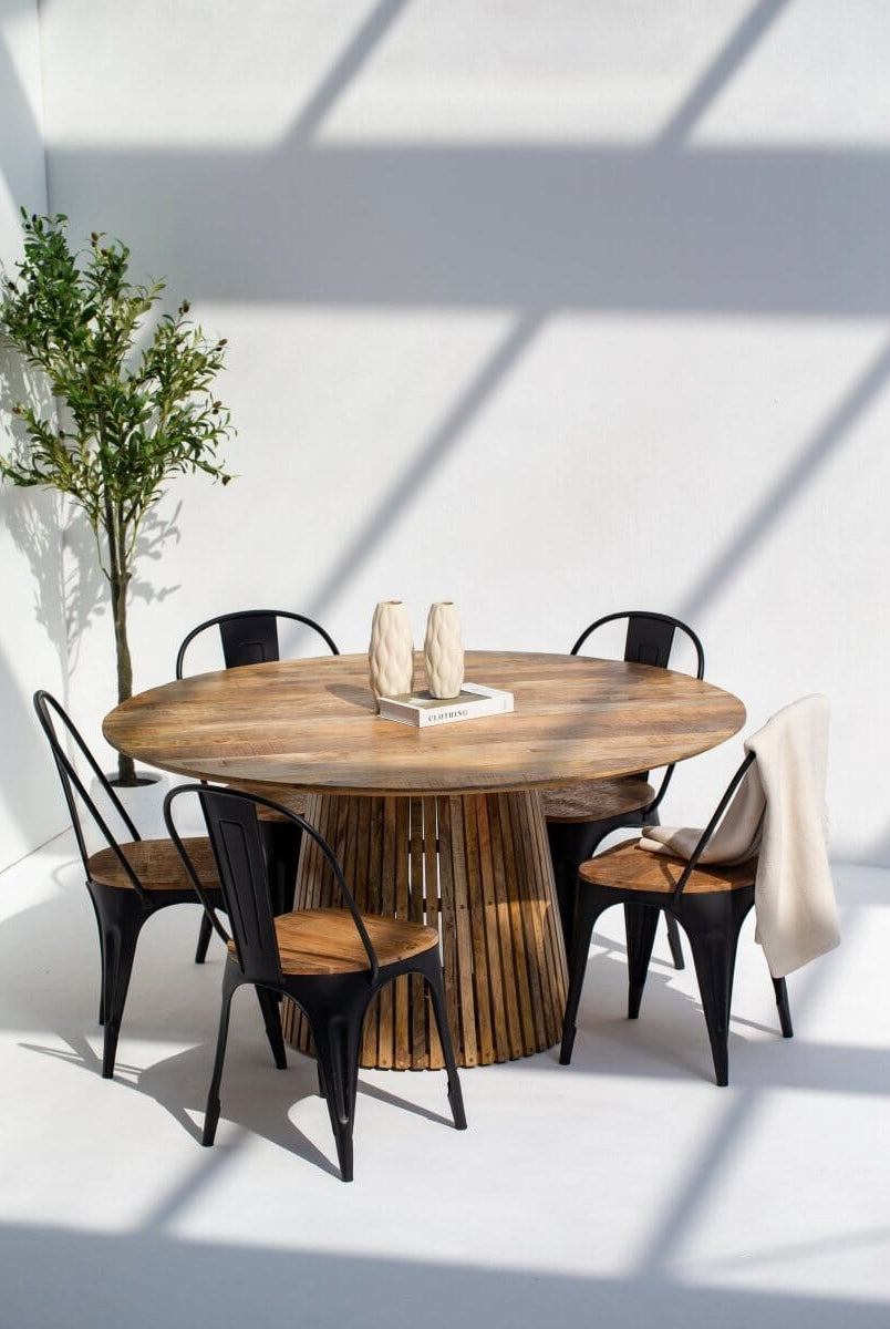 Kinley Round Wood Coffee Table Coffee Tables Homekode