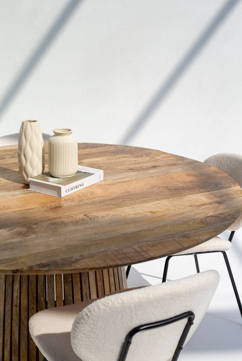 Kinley Round Wood Dining Table Homekode