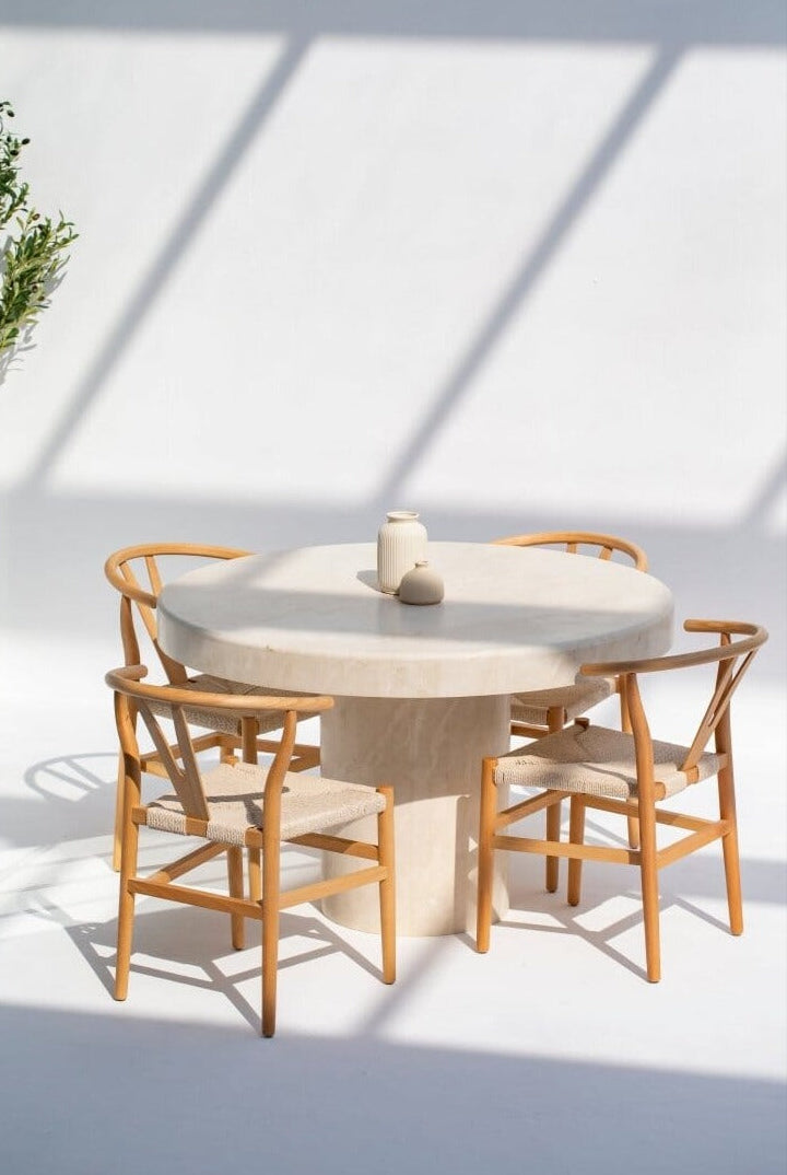 Crema Marble Round Dining Table (4 Sizes)