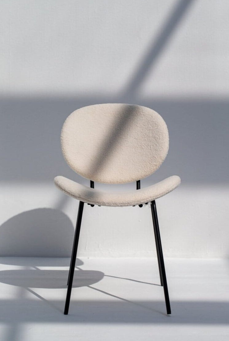 Brinley Boucle Dining Chair with Black Metal Legs