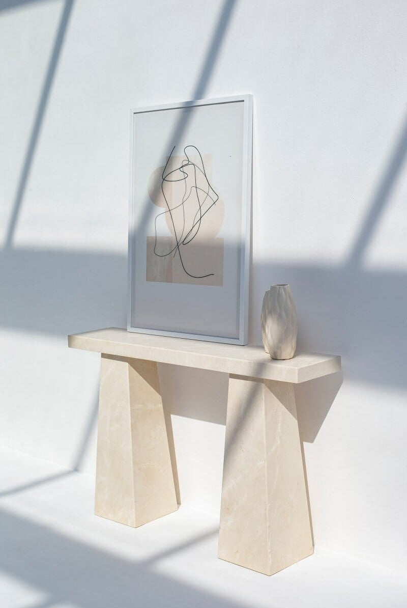 Olga Crema Marble Console Table (3 Sizes) Console Table Homekode