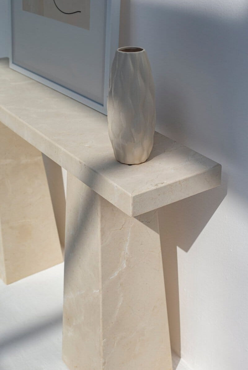 Olga Crema Marble Console Table (3 Sizes) Console Table Homekode