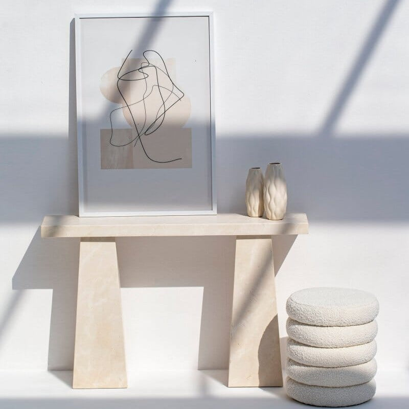 Olga Crema Marble Console Table (3 Sizes)