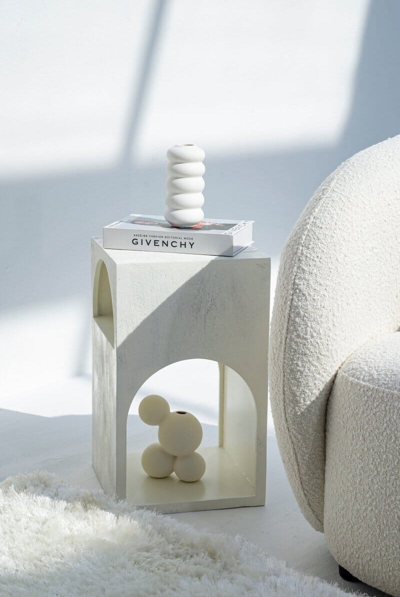 Vilnius Arched White Painted Side Table