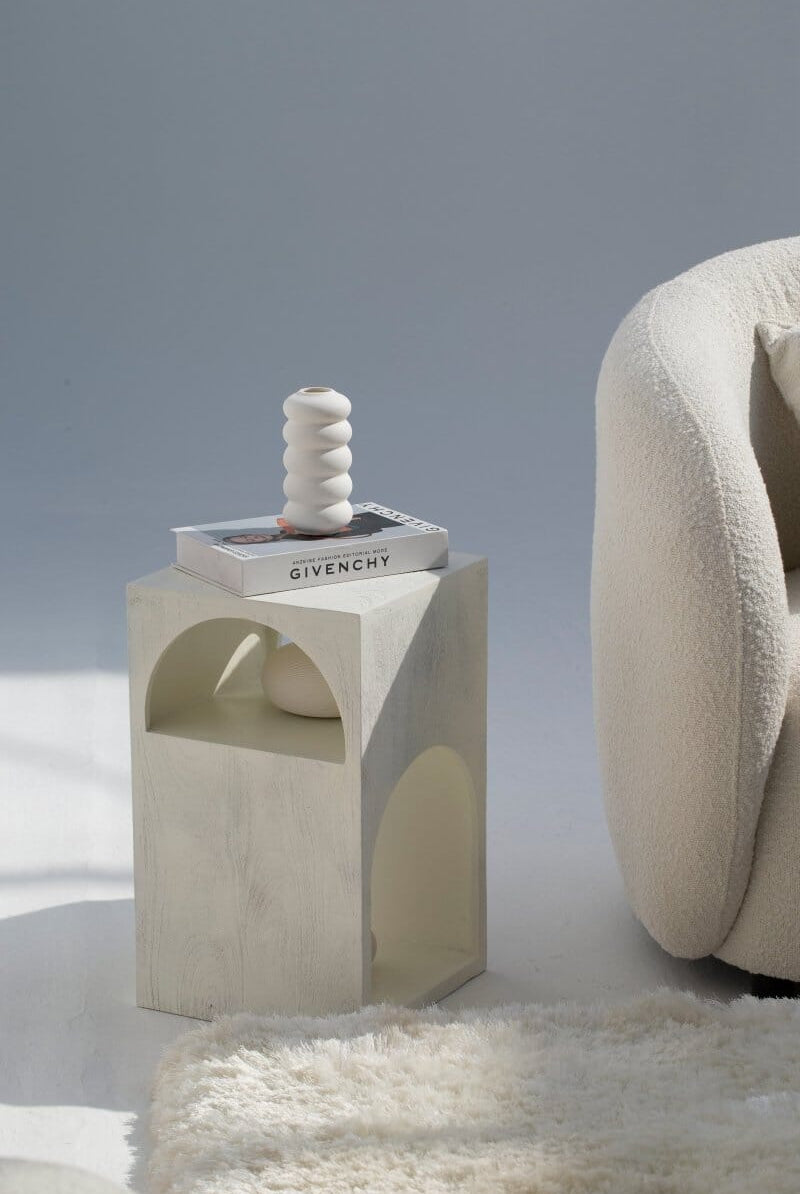 Vilnius White Painted Side Table Side Table Homekode