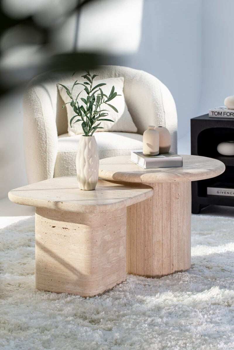 Geometric Light Beige Ceramaic Vase (2 Sizes) Homekode