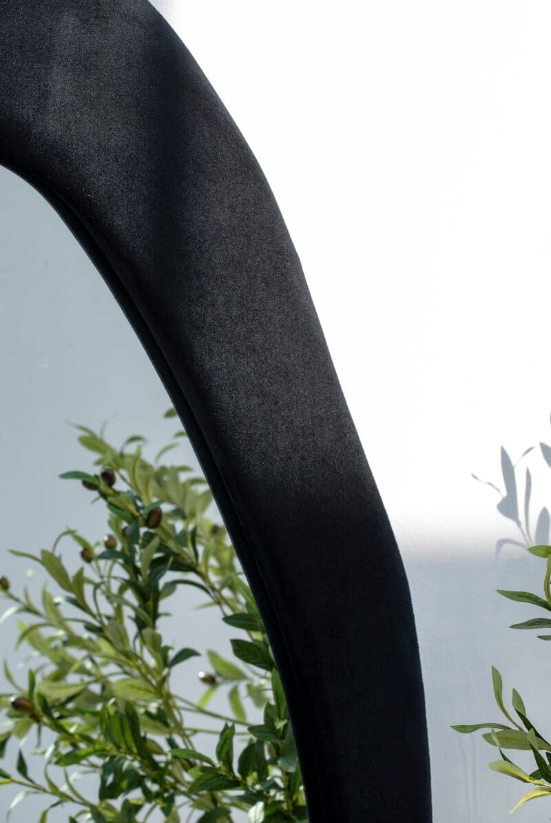 Roxana Black Squiggly Flannelette Floor Mirror (190x90CM) Homekode