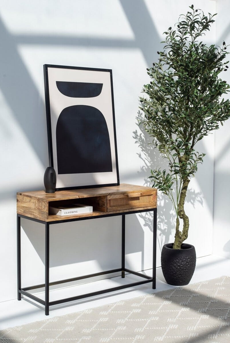 Rattan One Drawer Console