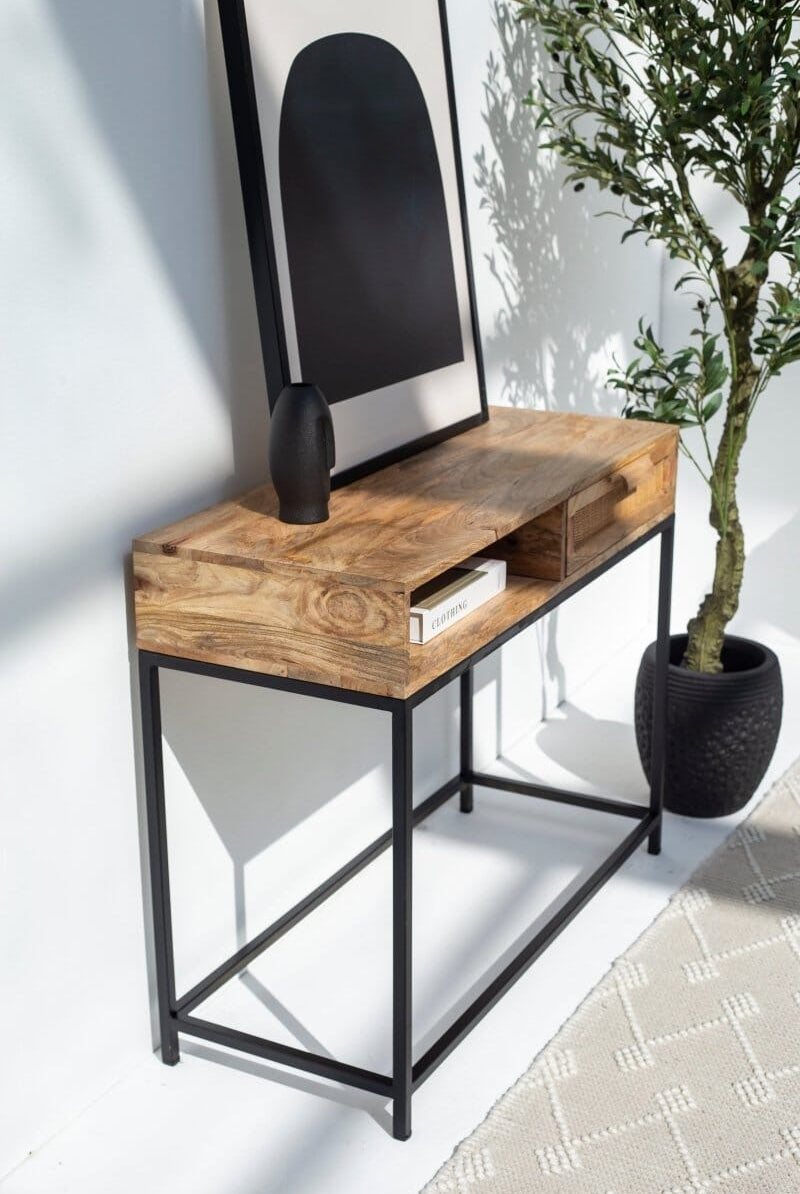 Rattan One Drawer Console