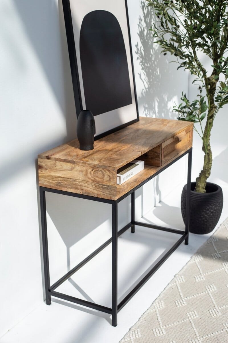 Rattan One Drawer Console