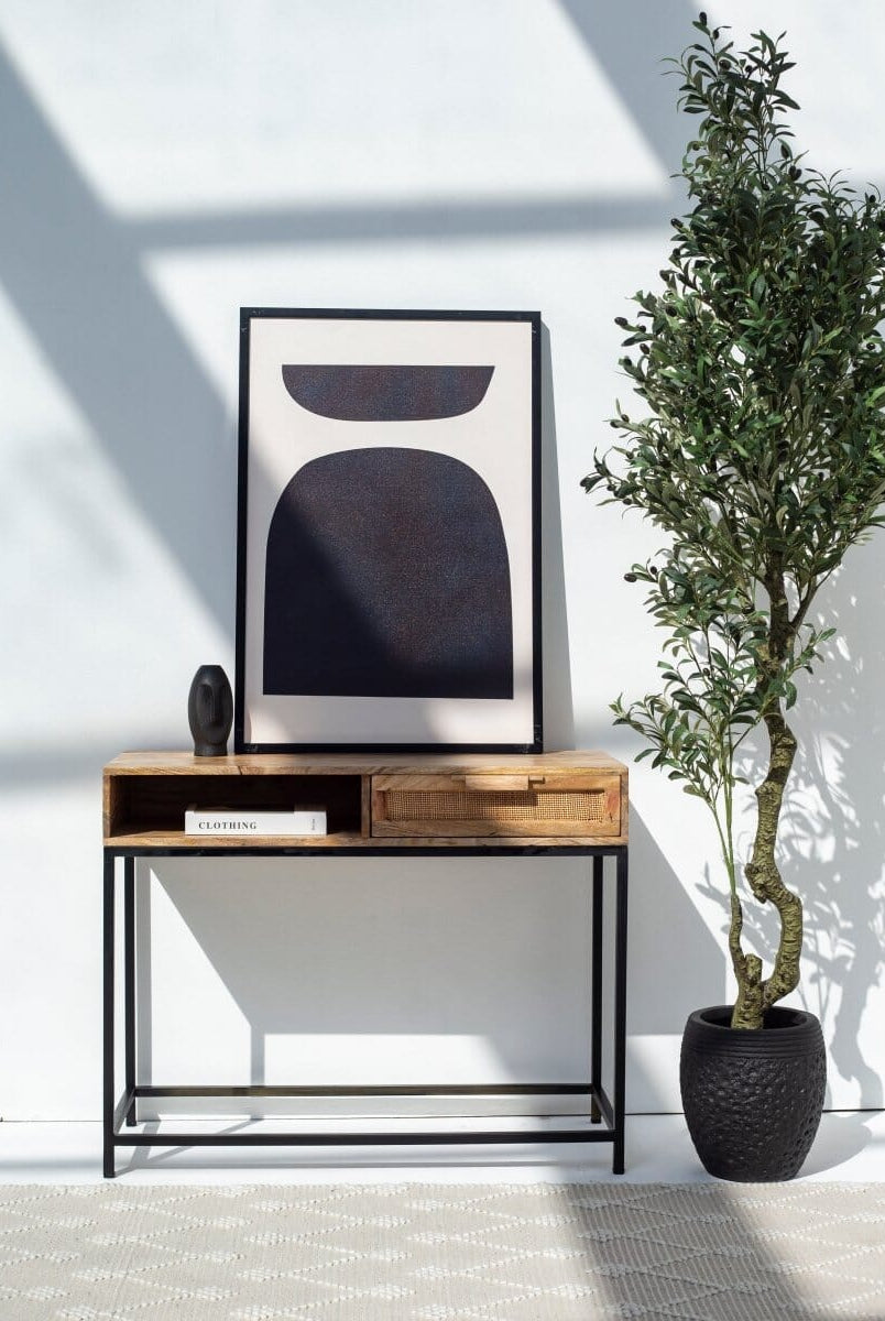 Rattan One Drawer Console