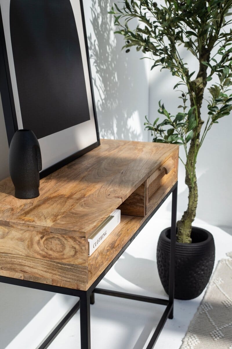 Rattan One Drawer Console