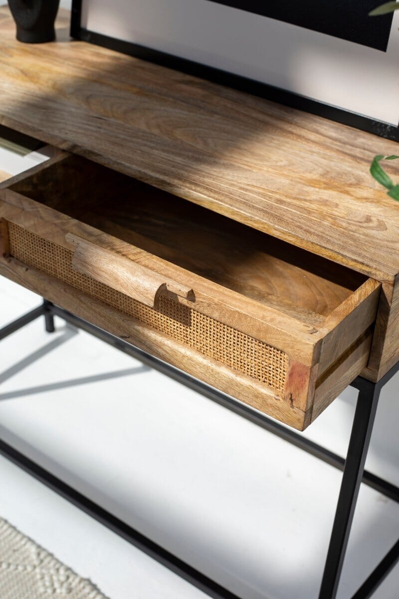 Rattan One Drawer Console