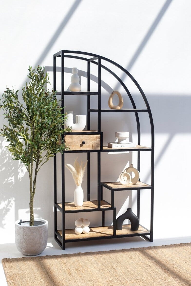 Warren Industrial Half Arch Display Shelves Homekode