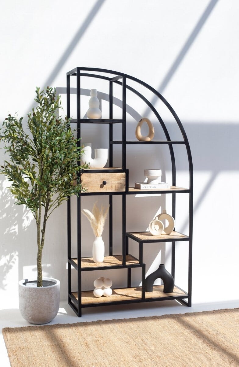 Warren Industrial Half Arch Display Shelves Homekode