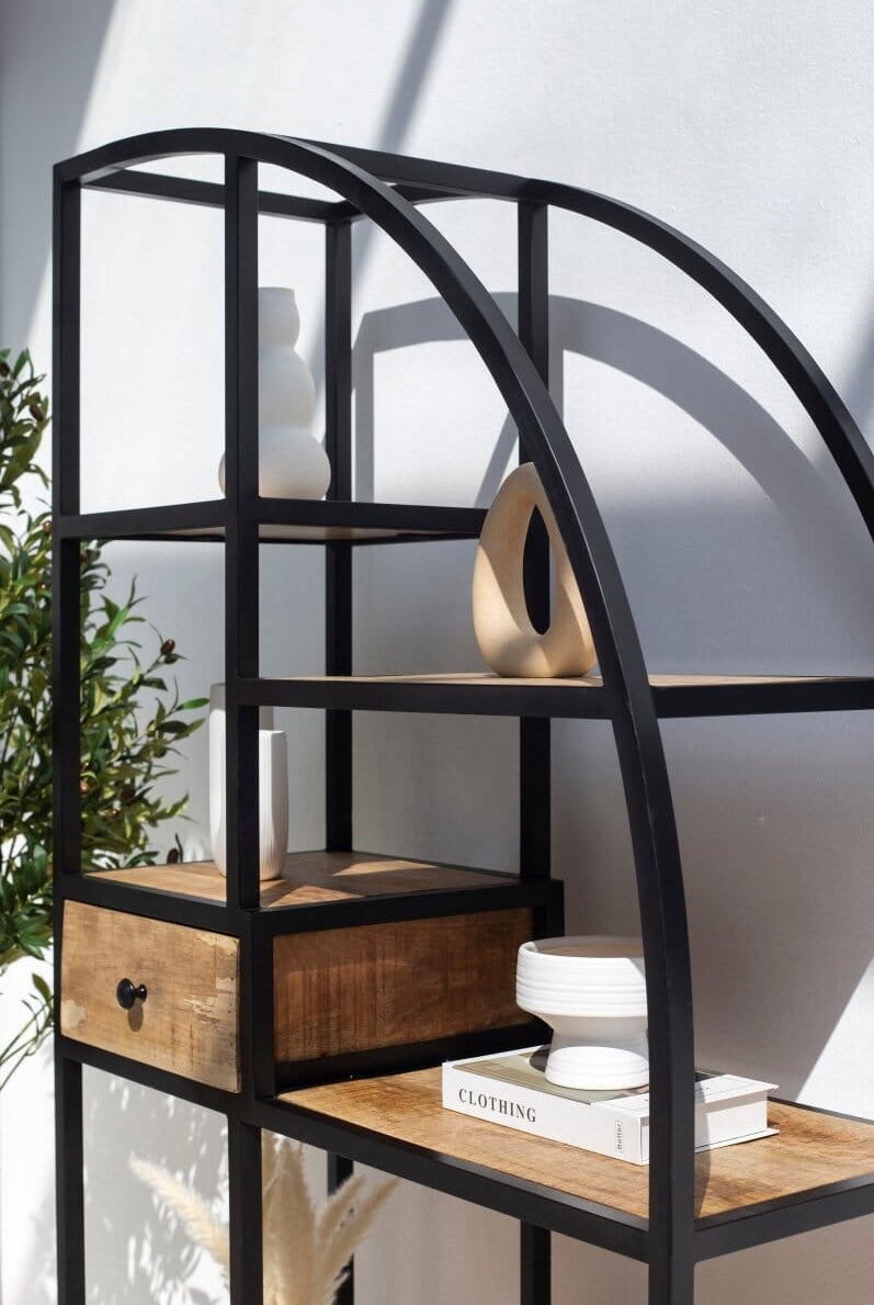 Warren Industrial Half Arch Display Shelves Homekode