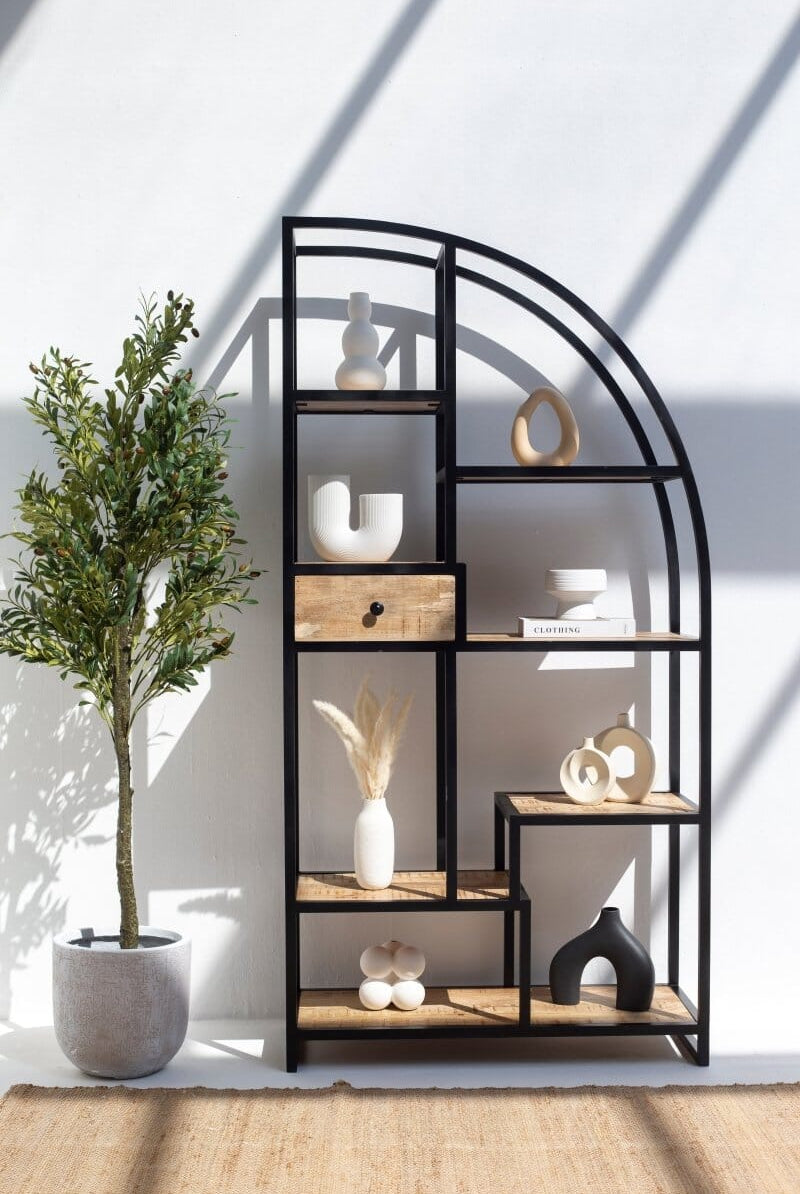 Warren Industrial Half Arch Display Shelves Homekode