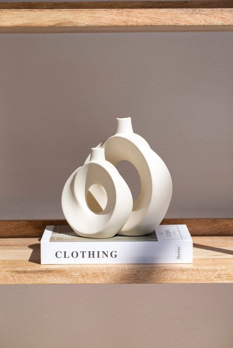 Swirly Cream Donut Ceramic Vase (3 Sizes)