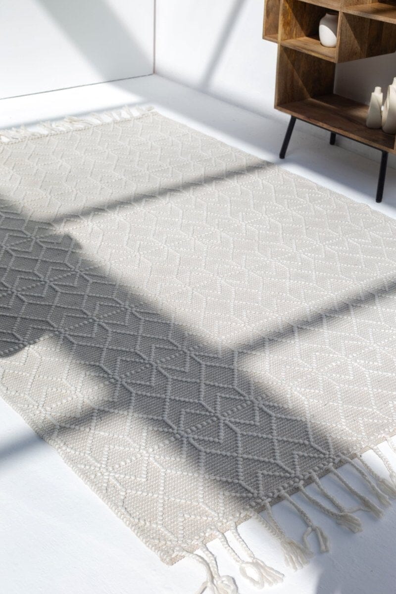 Breezy Tassels - Natural White Woven Rug (4 Sizes) WOVEN RUG