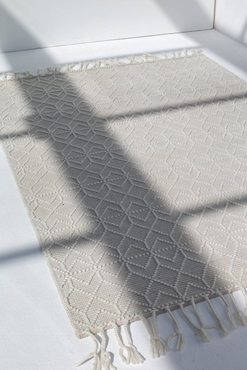 Breezy Tassels - Natural White Woven Rug (4 Sizes) WOVEN RUG