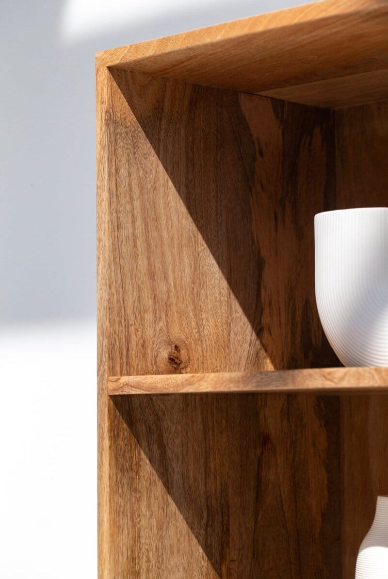 Rattan Mango Wood Bookcase/Shelves