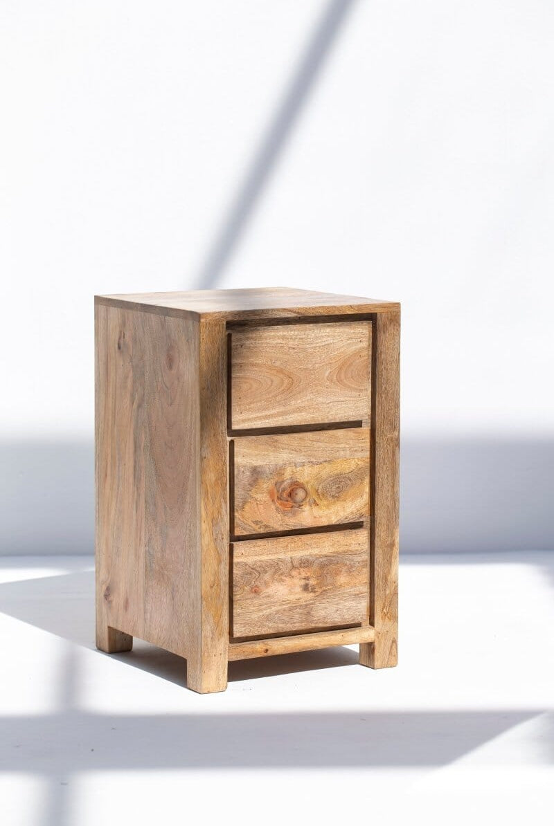 Davis Three Drawers Wooden Side Table