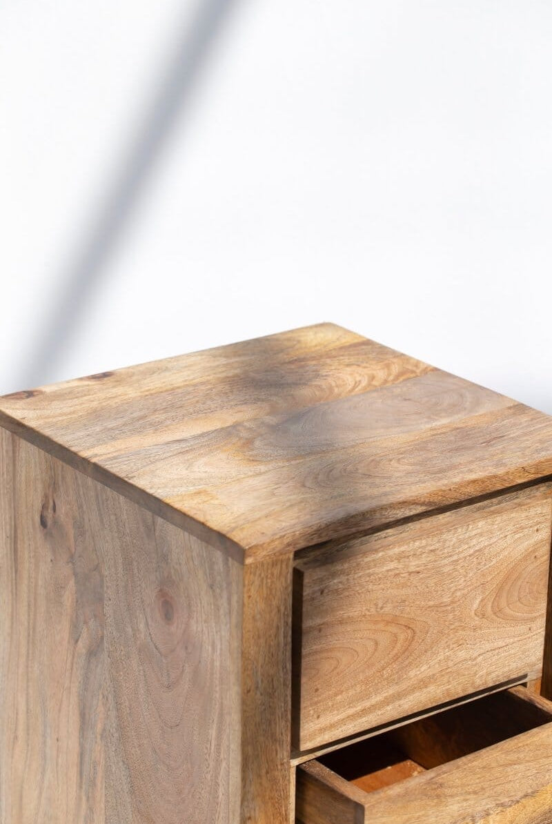 Davis Three Drawers Wooden Side Table Homekode