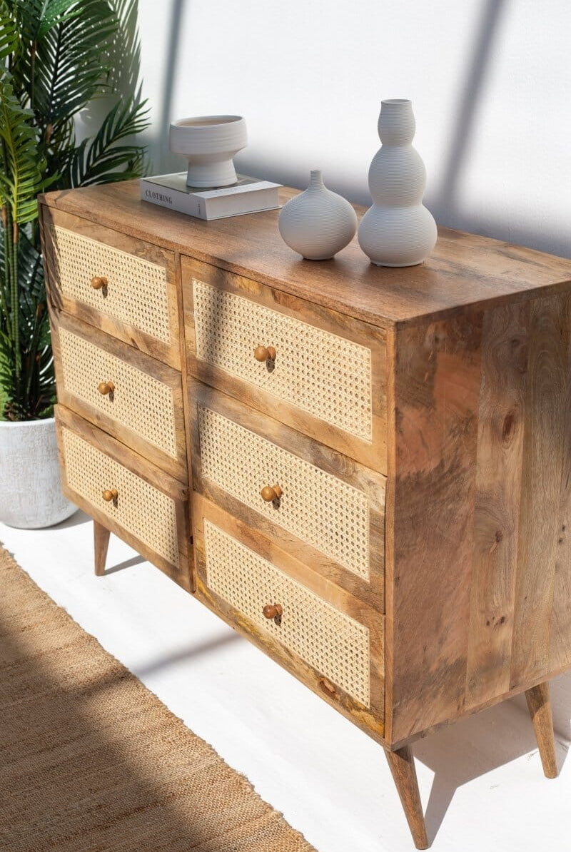 Inger Rattan Drawers Dresser Buffets & Sideboards Homekode