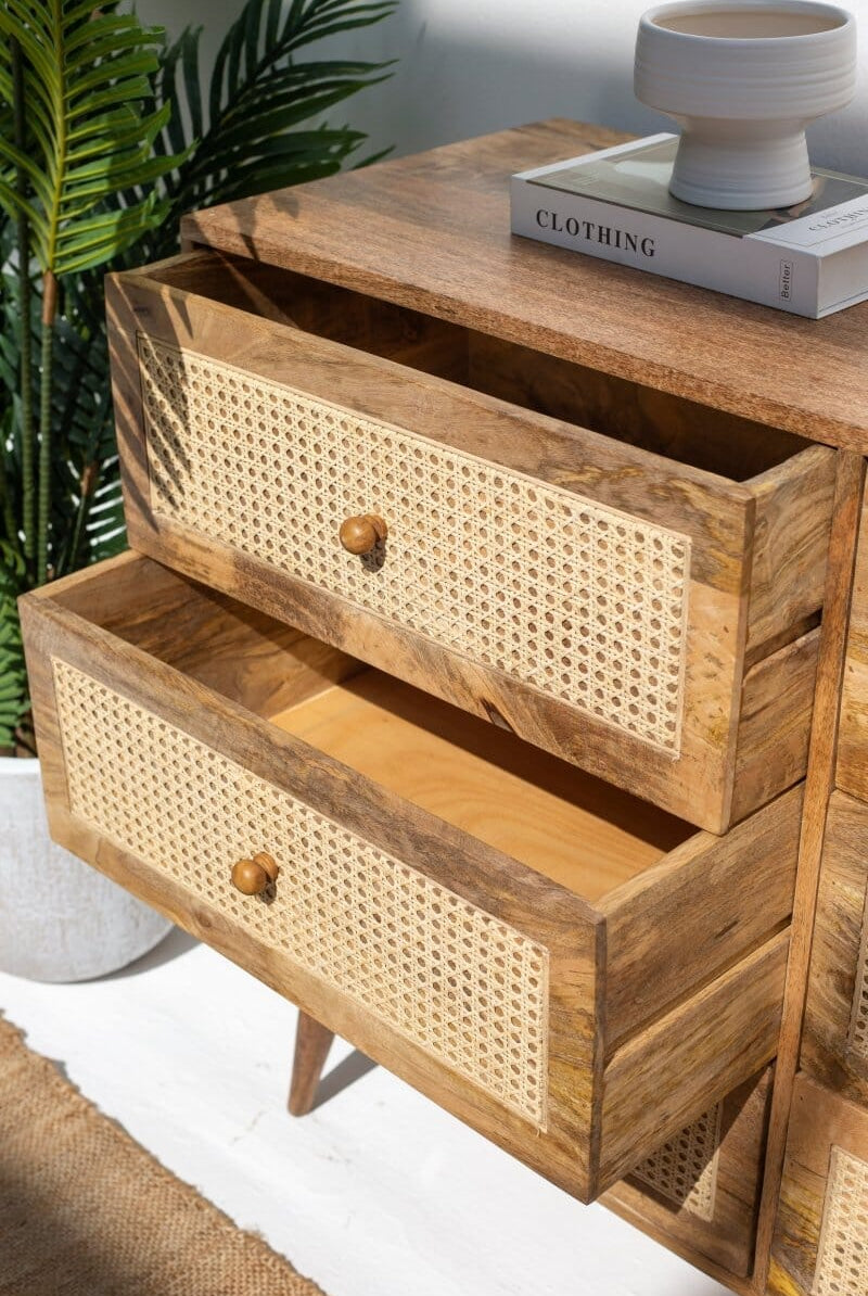 Inger Rattan Drawers Dresser Buffets & Sideboards Homekode