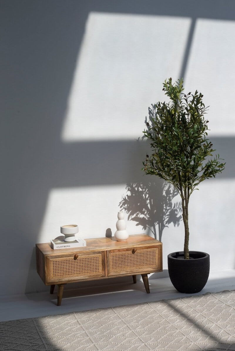 Lyra Rattan Drawers Wooden Unit