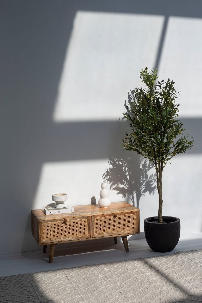Lyra Rattan Drawers Wooden Unit