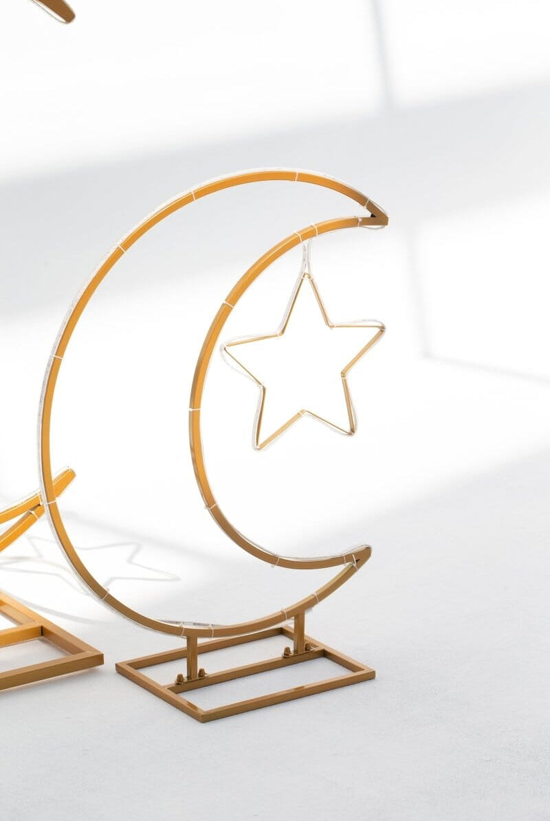 Crescent Moon & Star Decor with LED Homekode