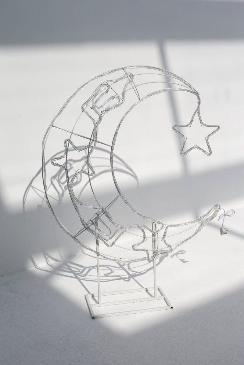 Floor Decor Rubber Crescent Moon & Star with LED Homekode