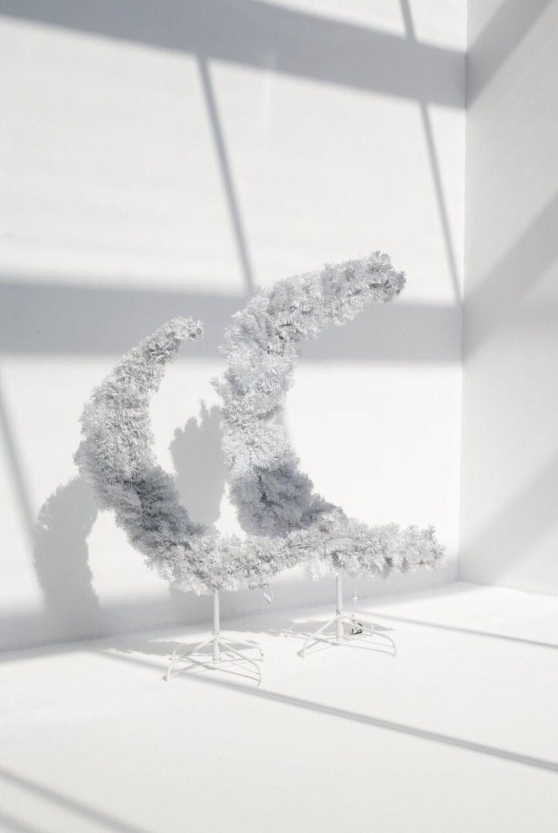 White Ramadan Crescent with LED IBE02