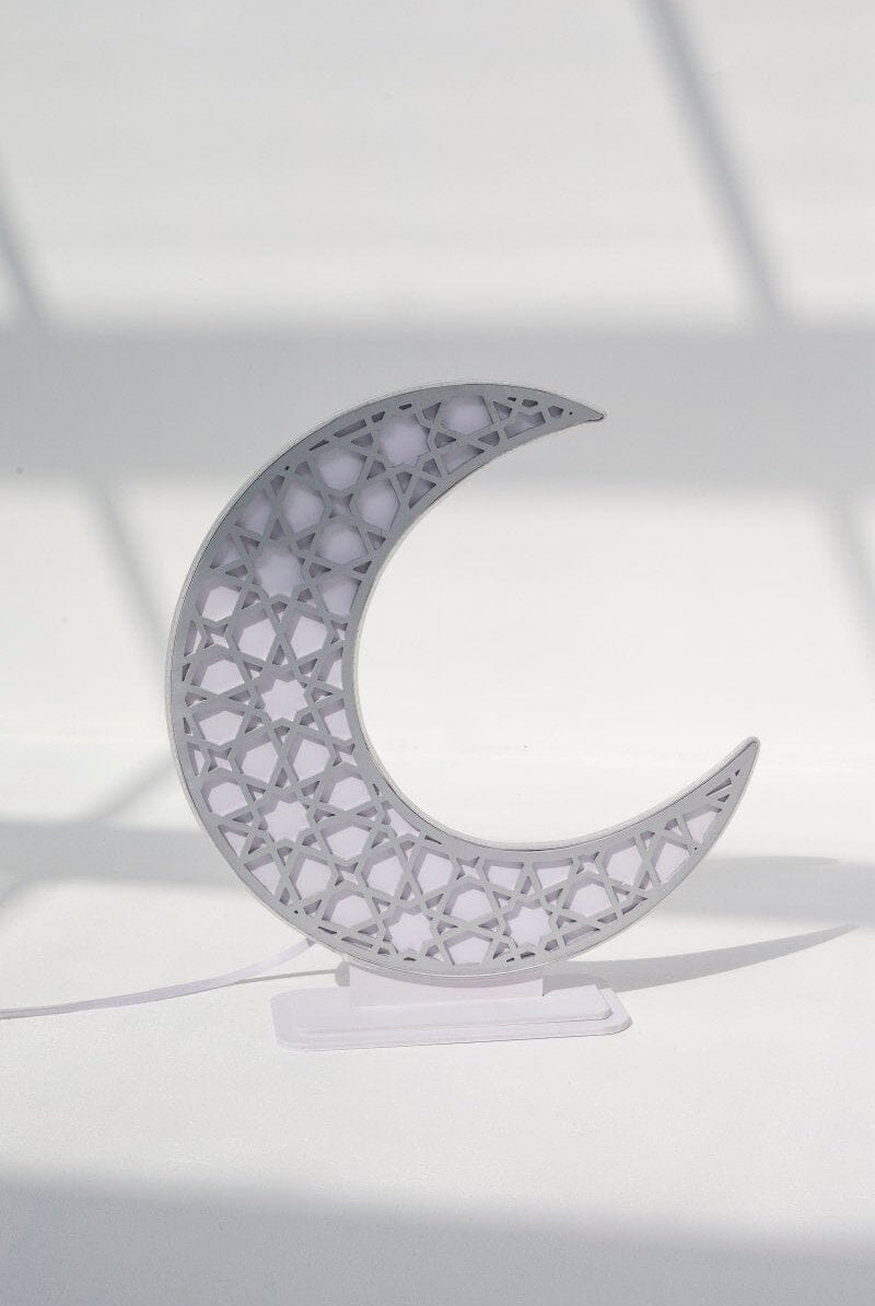 Silver Foam Crescent Moon with LED Homekode