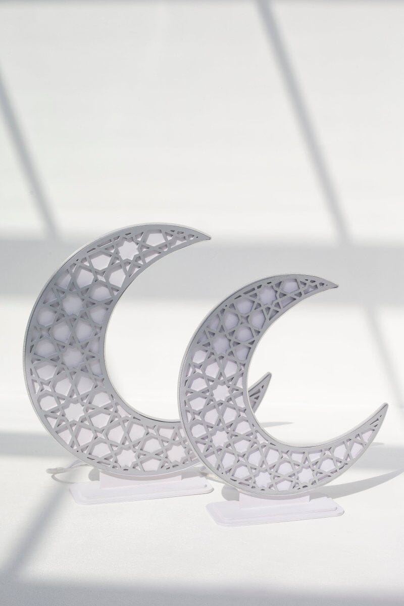Silver Foam Crescent Moon with LED Homekode