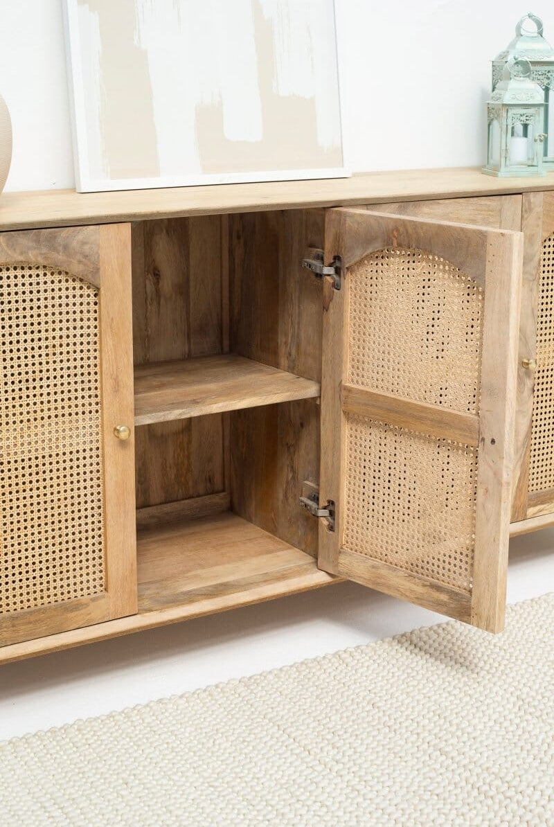 Hans Four Doors Rattan Buffet with Arch Door Designs