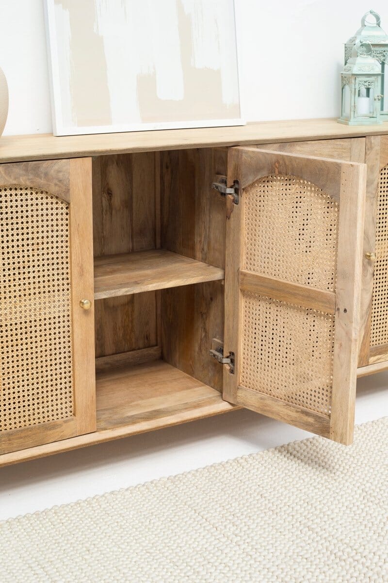 Hans Four Doors Rattan Buffet with Arch Door Designs