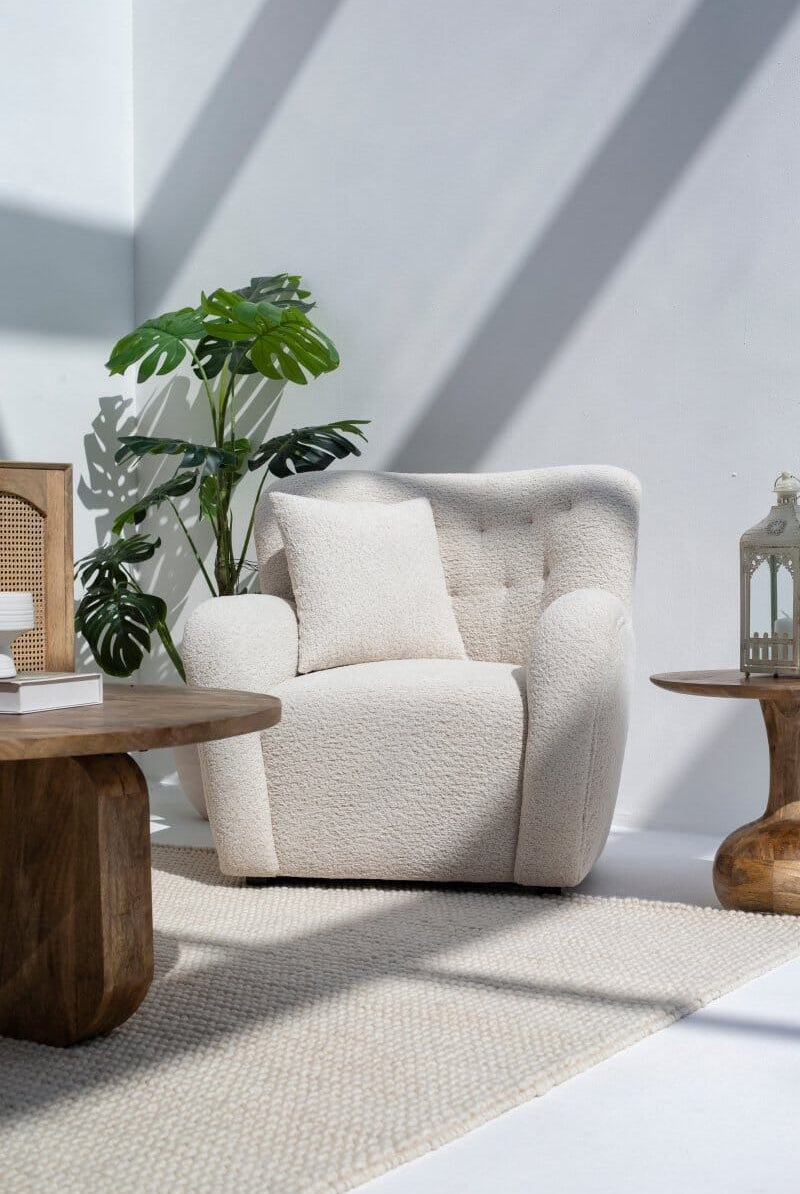 Sicily Boucle Sofa Chair with Arms Homekode