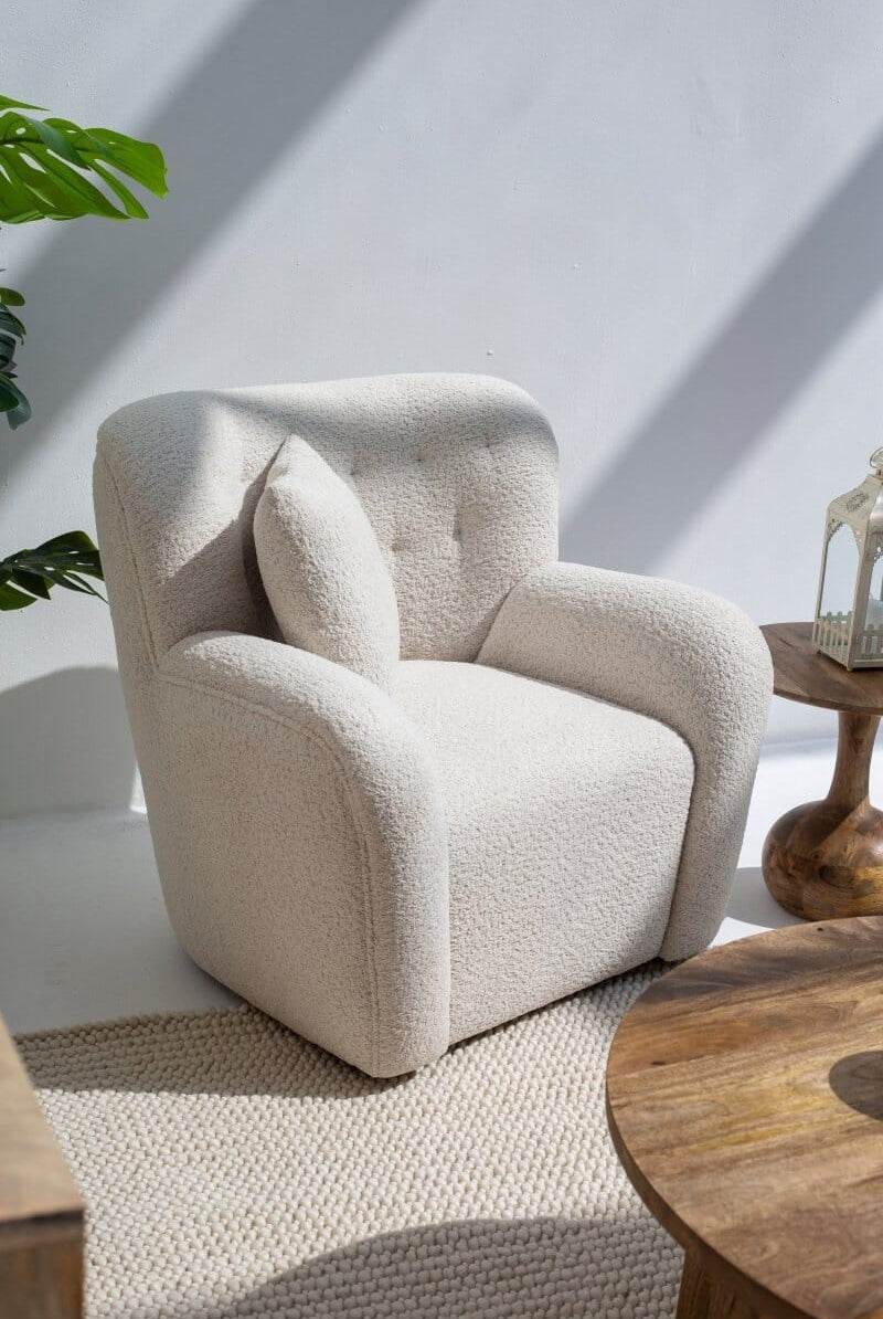 Sicily Boucle Sofa Chair with Arms Homekode