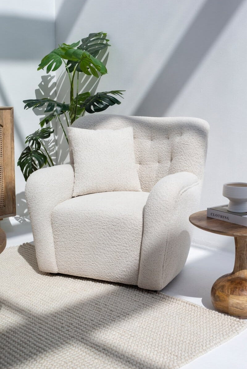 Sicily Boucle Sofa Chair with Arms