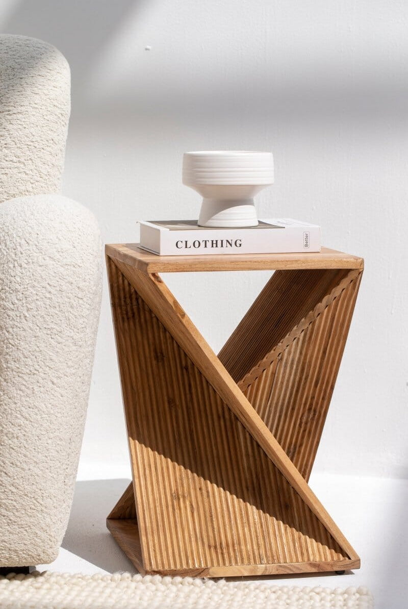 Haynes Twisted Wooden Side Table