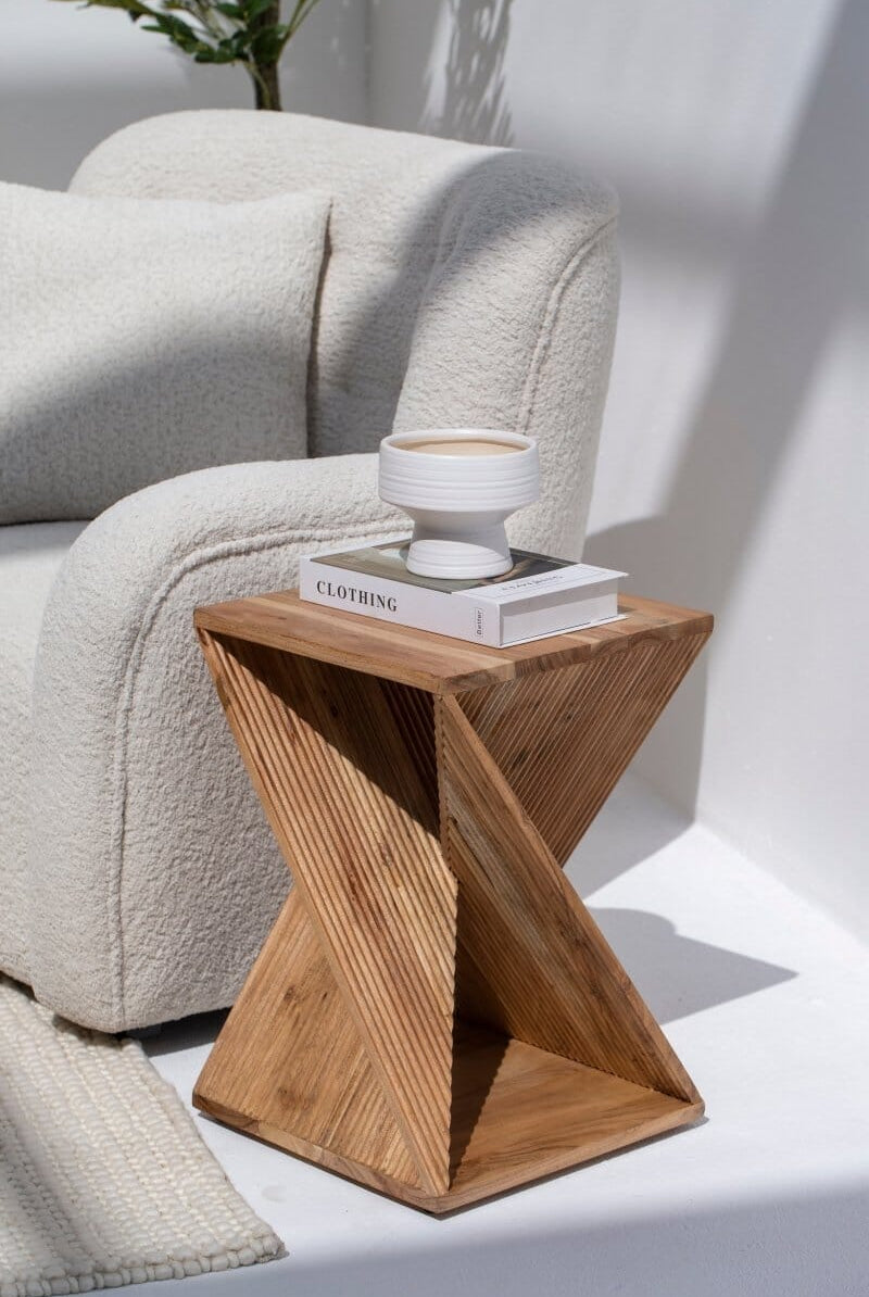 Haynes Twisted Wooden Side Table